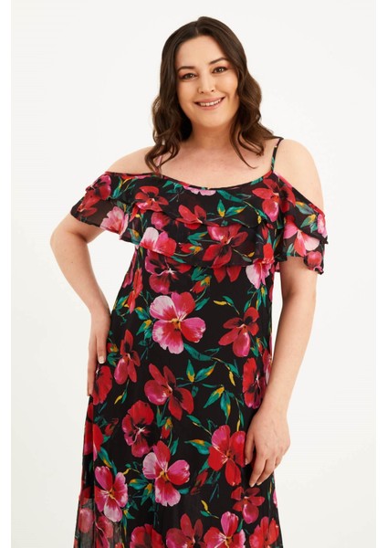 Volanlı Maxi Elbise