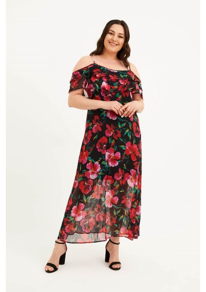 Volanlı Maxi Elbise