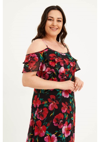 Volanlı Maxi Elbise