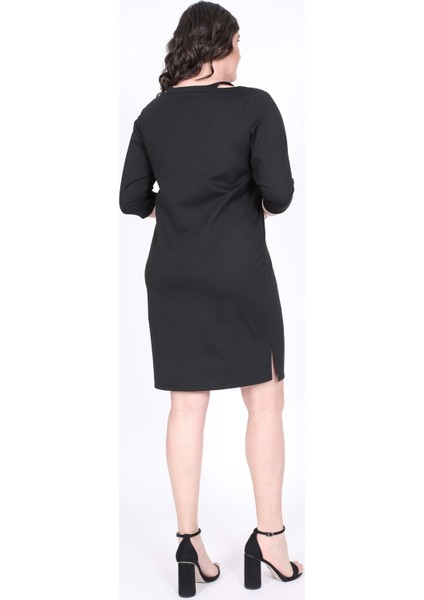 V Yaka Çerçeve Detaylı Elbise modelleri