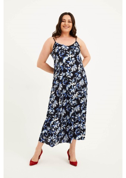 İp Askılı V Yaka Bağcıklı Elbise