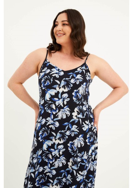 İp Askılı V Yaka Bağcıklı Elbise