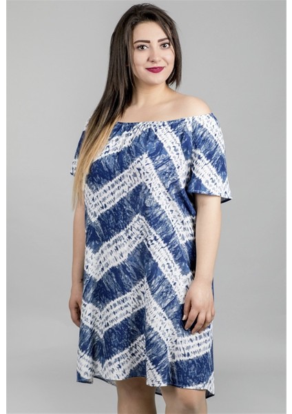 Düşük Omuzlu Büzgü Detaylı Elbise