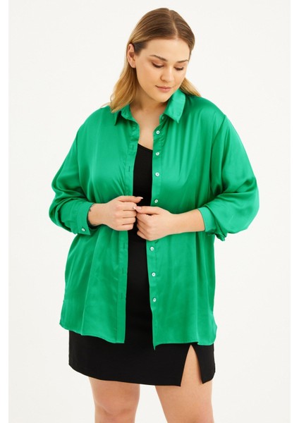 Saten Uzun Kollu Gömlek