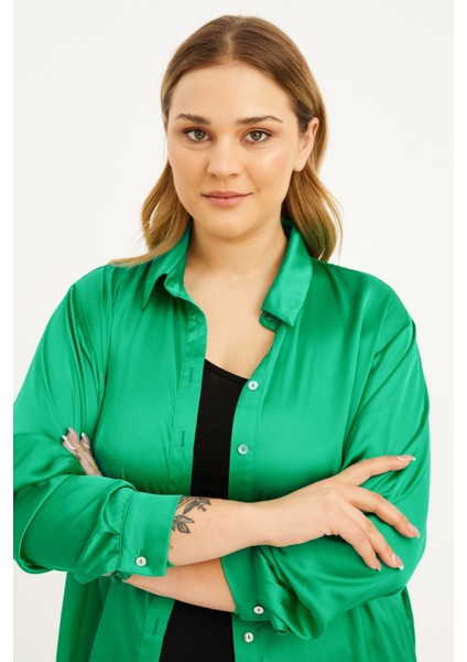 Saten Uzun Kollu Gömlek