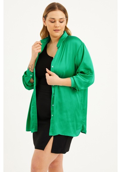 Saten Uzun Kollu Gömlek