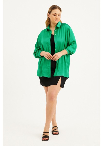 Saten Uzun Kollu Gömlek