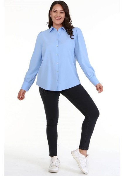 Pamuklu Büzgü Detaylı Gömlek