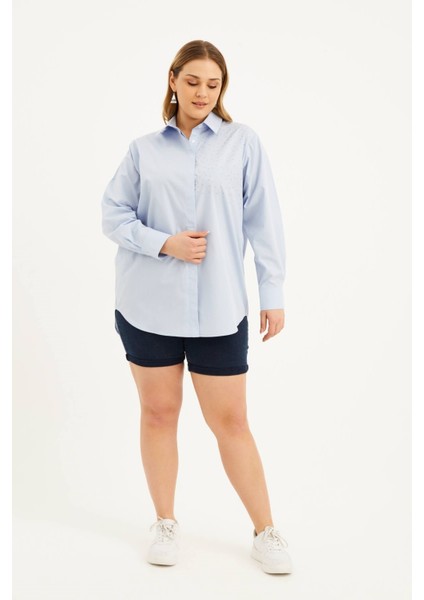 Oversize Taş Baskılı Poplin Gömlek fırsatları