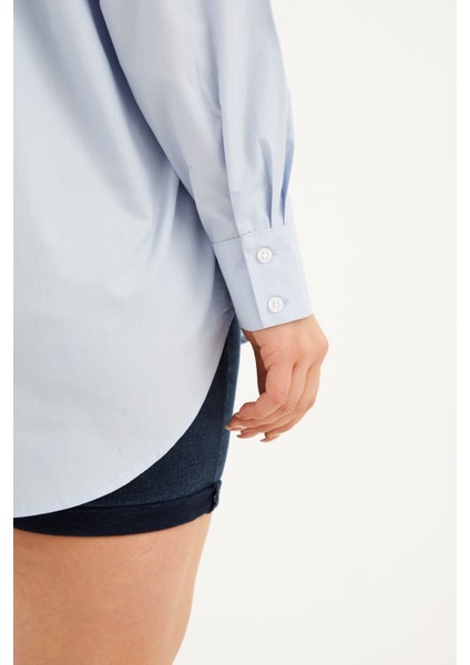 Oversize Taş Baskılı Poplin Gömlek indirimleri