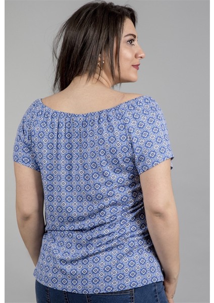 Omuzu Açık Desenli Tişört fiyatları