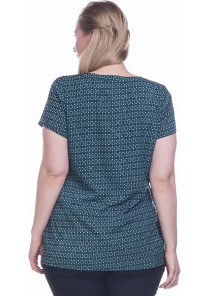 Kısa Kollu V-Yakalı Krep Tişört