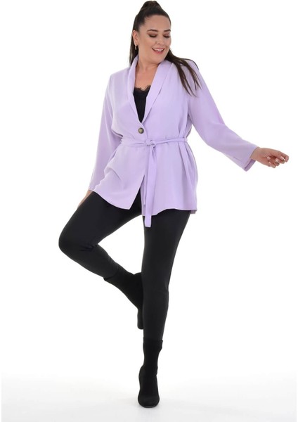 Kuşak Detaylı Salaş Ceket