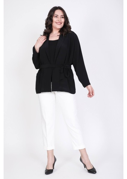 Belden Bağlamalı Astarsız Ceket