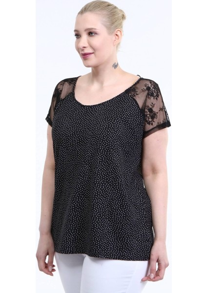 Dantelli Kısa Kol Tişört