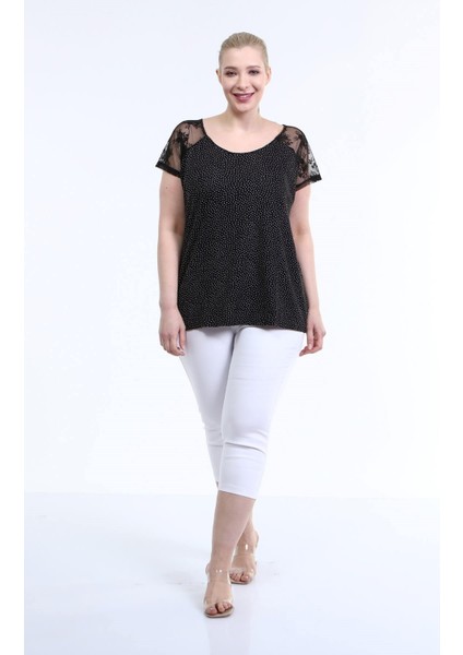 Dantelli Kısa Kol Tişört