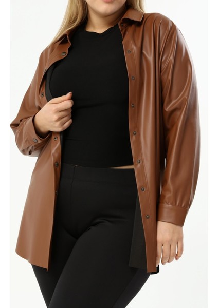 Suni Deri Kuşaklı Gömlek Ceket fırsatları