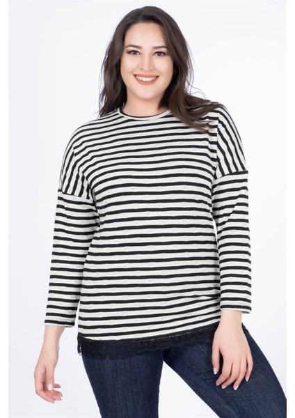 Eteği Dantelli Penye Tişört fırsatları