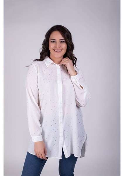 Yaldız Baskılı Uzun Gömlek modelleri