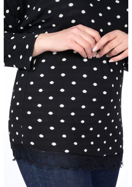 Eteği Dantelli Penye Tişört fırsatları