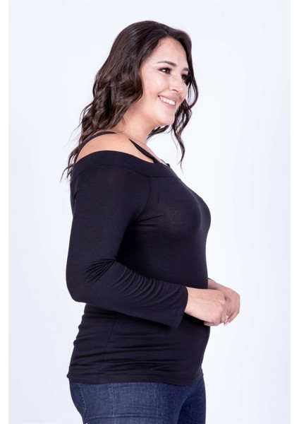 Askılı Karmen Yaka Tişört indirimleri