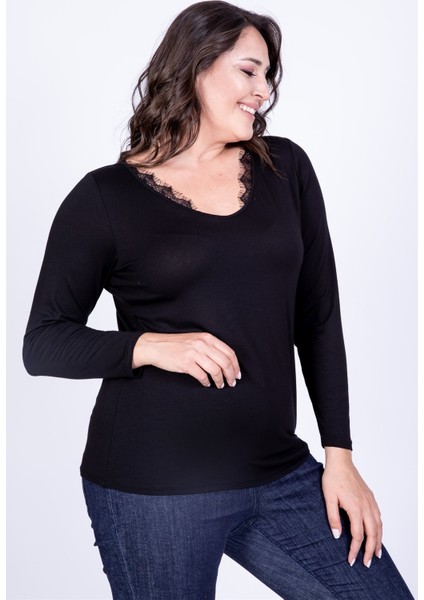 Dantel V Yaka Tişört fiyatları