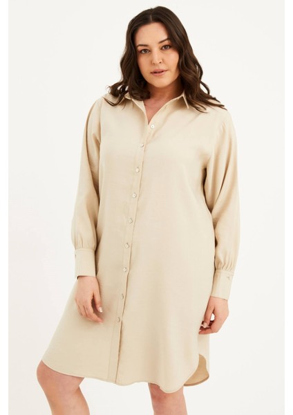 Uzun Kollu Gömlek Elbise