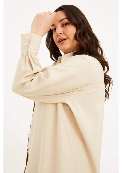 Uzun Kollu Gömlek Elbise