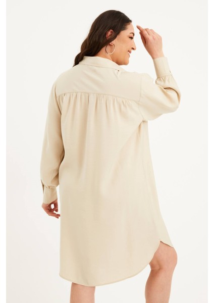 Uzun Kollu Gömlek Elbise