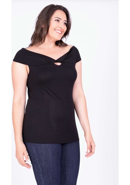 Düğümlü Karmen Yaka Tişört fiyatları