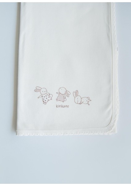 Organik New Basic Çift Kat Battaniye Ekru