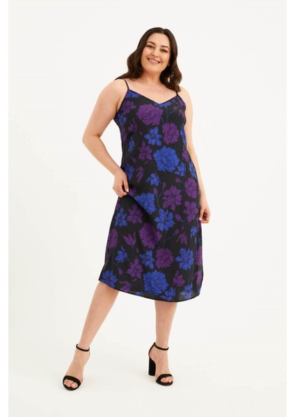 İp Askılı Midi Elbise