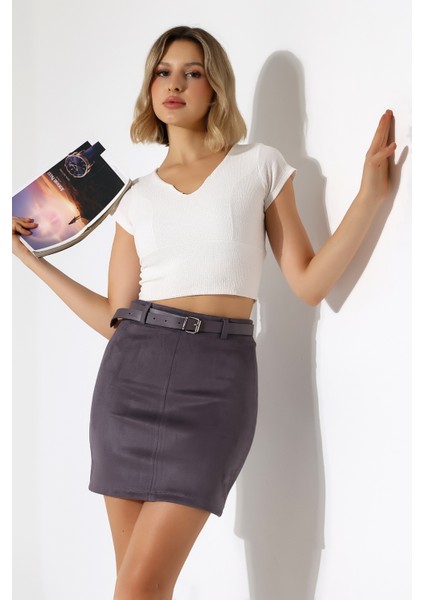 Mini Süet Etek Kemerli fırsatları