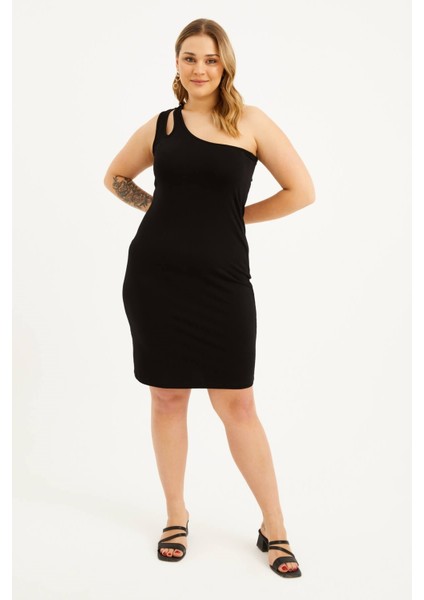 Tek Omuz Pencere Detaylı Elbise fiyatları