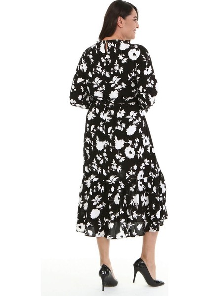 Fırfır Detaylı Kuşaklı Uzun Elbise indirimleri