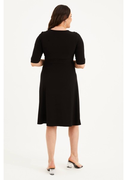 Halka Detaylı 3/4 Kol Elbise fırsatları