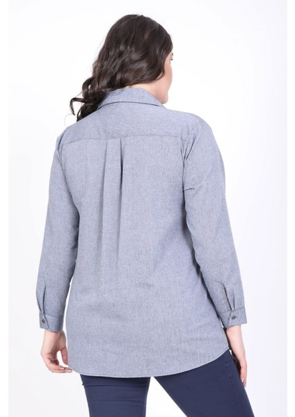 Denim Görünümlü Gömlek