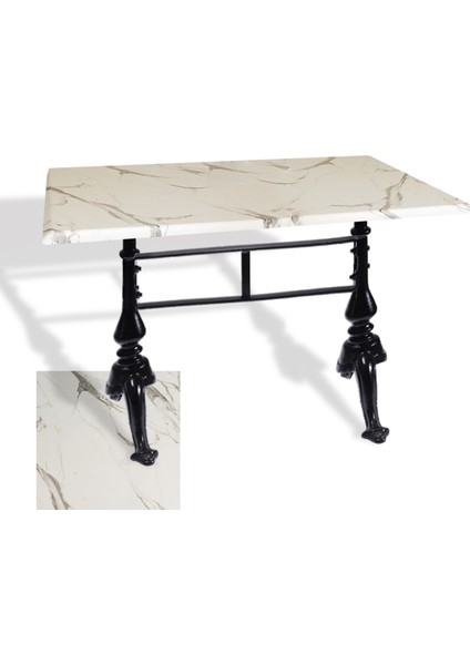Çipa 3001 Dekoratif Döküm Ayak Masa 70X120 cm - (Werzalit, Wermodin ve Allzalit Tabla) - Afyon Mermer