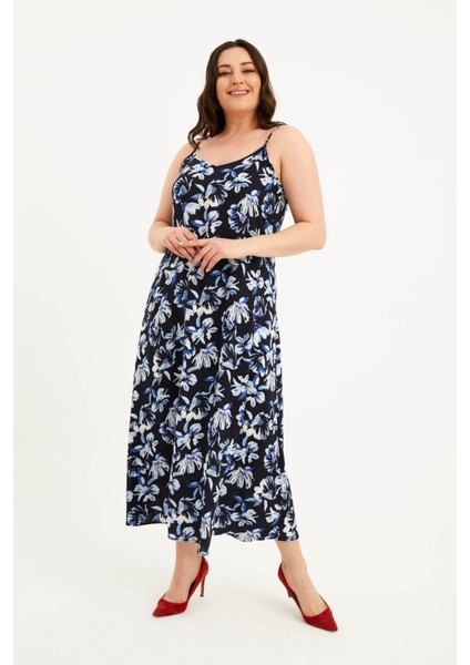 İp Askılı V Yaka Bağcıklı Elbise