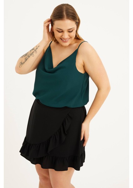 Degaje Yaka İp Askılı Bluz