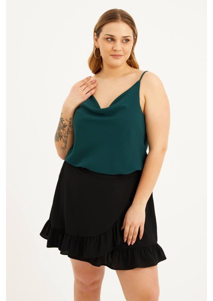 Degaje Yaka İp Askılı Bluz