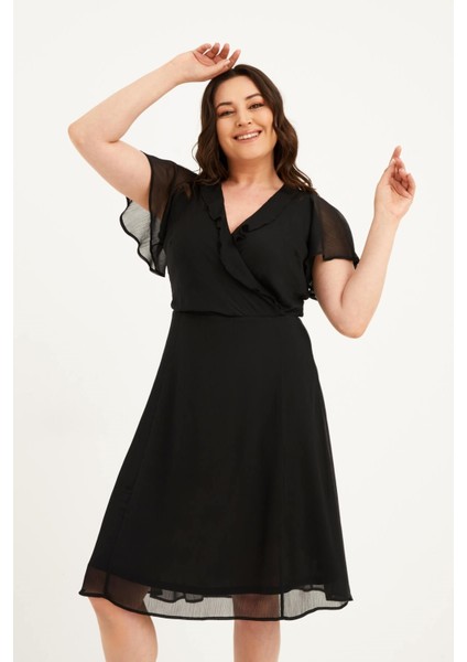 Arkası Çapraz Biyeli Şifon Elbise fiyatları