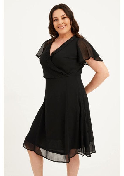 Arkası Çapraz Biyeli Şifon Elbise modelleri