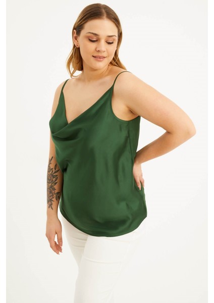 Saten Degaje Yaka İp Askılı Bluz fiyatları