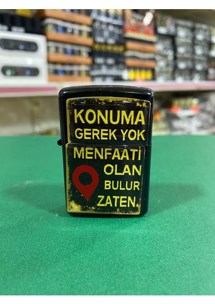 Konuma Gerek Yok Yazılı Benzinli Çakmak