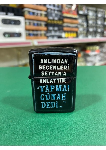 Şeytana Anlattım Yazılı Benzinli Çakmak