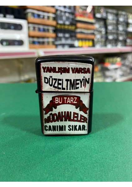 Yanlışım Varsa Düzeltmeyin Yazılı Benzinli Çakmak