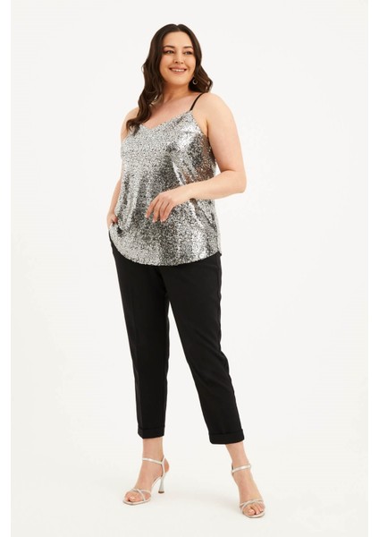 Astarlı İp Askılı Payetli Bluz modelleri