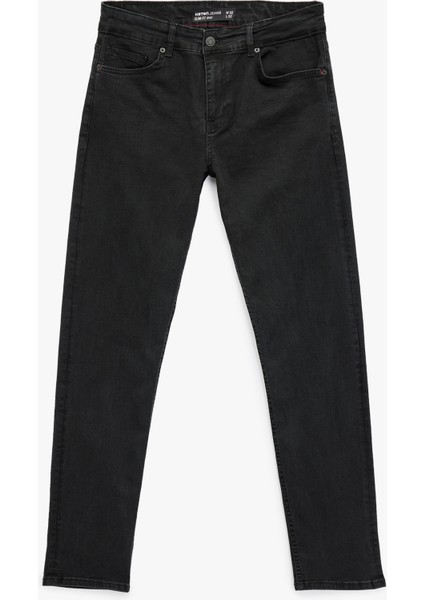 Pamuklu Cepli Normal Bel Slim Fit Jean Pantolon - Brad Jean