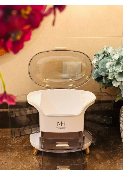 Multibox Çok Gözlü Şeffaf Kapaklı Makyaj Organizeri, Fıstık Yeşili, 29 x 19 x 34 cm fırsatları